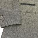 Men's 1960s Mod 2 Button Taupe Donegal Suit Jacket
