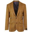 Mod Four Colour Gold Check Tailored Blazer Jacket