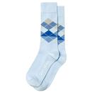 Scott Nichol Crawford Made in England Argyle Ivy League Cotton Socks in Light Blue YS4080 0005