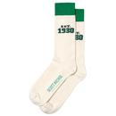 Scott Nichol Oakley Varsity Est. 1930 Logo Socks in Cream and Green YS3020 01