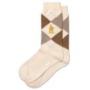 Scott Nichol Taylor Women's Retro Argyle Boot Socks in Cream