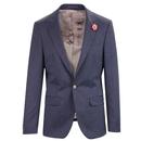 Men's 60s Mod Tailored Pinstripe Suit Jacket NAVY