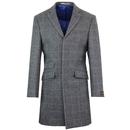 Tailored Mod Tweed Windowpane Check Dress Coat (G)