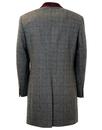 1960s Mod Double Overcheck 3/4 Length Dress Coat