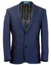 Retro 60s Mod 2 Button Suit Jacket INK BLUE