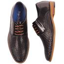 Toni SERGIO DULETTI Basket Weave Derby Shoes BLACK