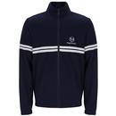 Sergio Tacchini Arturo Retro Mesh Track Jacket in Maritime Blue Front Photo