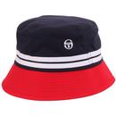 Sergio Tacchini Stonewoods Retro 90s Colour Block Bucket Hat in Navy/Molten Lava 