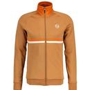 Sergio Tacchini Dallas Retro Chest Stripe Funnel Neck Track Jacket in Almond/Apricot Orange
