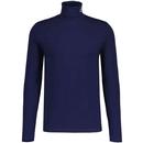 Sergio Tacchini Edward Retro Mod Roll Neck Top in Maritime Blue