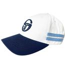 Sergio Tacchini Hazard Retro 80s Stripe Trim Baseball Hat in White, Navy, Clear sky STA29590 134