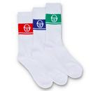 Sergio Tacchini Kroos 3 Pack Socks in White with Adrenaline Rush Red, Green and Blue