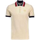 Sergio Tacchini Mahony Retro 1980s Velour Zip Neck Polo Shirt in Pelican