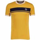 Sergio Tacchini Master Retro 70s Chest Stripe Crew Neck Tennis T-shirt in Golden Spice