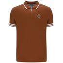 Sergio Tacchini New Iceberg Zip Neck Polo Shirt in Mocha STM12136 839