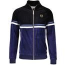 Sergio Tacchini Orion Luxe Velour Track Top in Maritime Blue STM29522 958
