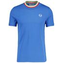 Sergio Tacchini Rainer Retro Tipped Ringer T-shirt in Palace Blue
