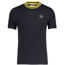 Sergio Tacchini Rainer Retro Tipped T-shirt in Black and Gold