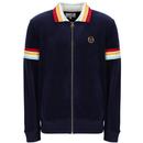 Sergio Tacchini Slice Velour Retro Track Jacket in Maritime Blue STM12162 2254