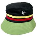 Sergio Tacchini Stonewoods Retro 80s Bucket Hat in Black and Jade Green STA14015 577