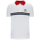 Sergio Tacchini Supermac Mk2 Tennis Polo Shirt in Red and White Front Photo