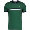Sergio Tacchini Supermac Retro 70s Chest Stripe Ringer T-shirt in Dark Green