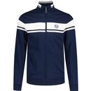 sergio tacchini mens damarindo retro 80s zip track top maritime blue gardenia