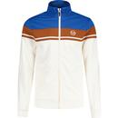 sergio tacchini mens damarindo retro 80s zip track top nautical blue mocha brown