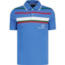 sergio tacchini mens denver retro 80s chest stripes jersey tennis polo tshirt palace blue