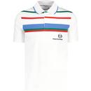 sergio tacchini mens denver retro 80s chest stripes jersey tennis polo tshirt white