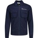 sergio tacchini mens new devonte crinkle nylon lightweight zip track jacket maritime blue