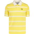 sergio tacchini mens enroe retro stripe jersey polo tshirt lemon yellow