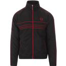 sergio tacchini mens flavio contrast piping details zip track jacket black red