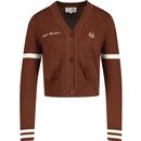 sergio tacchini womens frankie front pockets knitted cardigan cappuccino brown