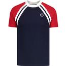 sergio tacchini mens ghibli contrast raglan sleeves tshirt maritime blue