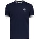 sergio tacchini mens iceberg contrast stripe cuff tshirt maritime blue