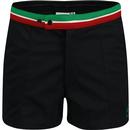 sergio tacchini mens contrast waistband jimmy tennis shorts black