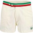 sergio tacchini mens jimmy stripe waistband tennish shorts gardenia beige