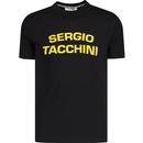 sergio tacchini mens rocco logo print crew neck tshirt black
