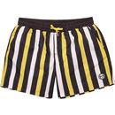 sergio tacchini mens arrabbiata vertical stripes drawstring swim shorts navy yellow white