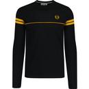 sergio tacchini mens taddeo contrast details long sleeve top black yellow