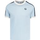 sergio tacchini mens hadow taped sleeve ringer neck tshirt celestial blue gardenia