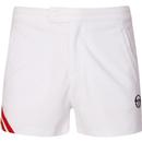 sergio tacchnini mens contrast stripe detail tennis shorts white red