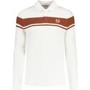 Sergio Tacchini Young Line Long Sleeve Polo in Gardenia/Mocha STM29511 1082