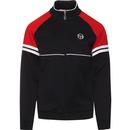 sergio tacchini mens contrast shoulder panels zip track top night sky red