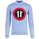 Ska And Soul Daltrey 60s Mod Arrow Pop Art Mock Turtleneck Jumper in Sky