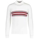 Ska & Soul Knebworth Mod Stripe Roll Neck Pullover in Ecru