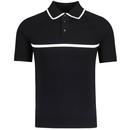 Moran Ska and Soul Lock, Stock 90s Mod Knitted Polo Shirt in Black