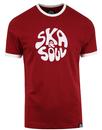 SKA & SOUL Men's Retro Mod Ringer Logo T-shirt RED