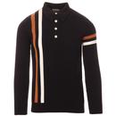 SKA & SOUL 60s Mod Racing Stripe Knit Polo Shirt B